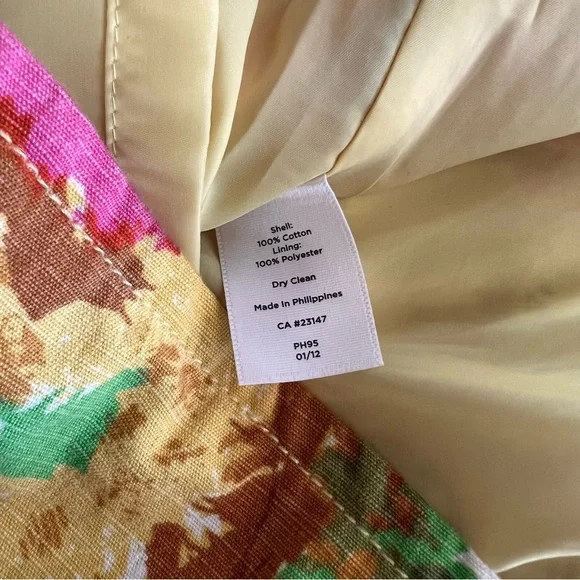 Talbots Dress Size 6 Sheath Floral Pockets Sleeveless Bright Colors 100% cotton - Picture 8 of 14